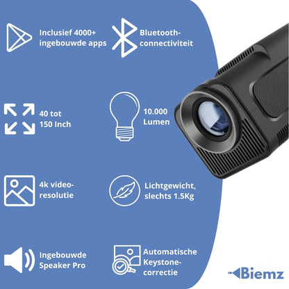 Biemz™ Pro - 180° Draagbare Projector met WiFi