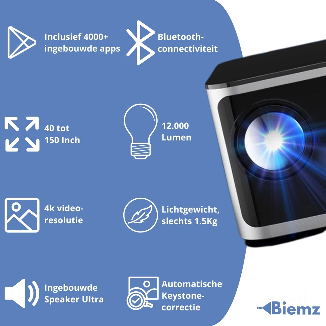 Biemz™ Ultra - Draagbare Projector met WiFi