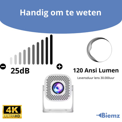 Biemz™ - 180° Draagbare Gaming Projector met WiFi