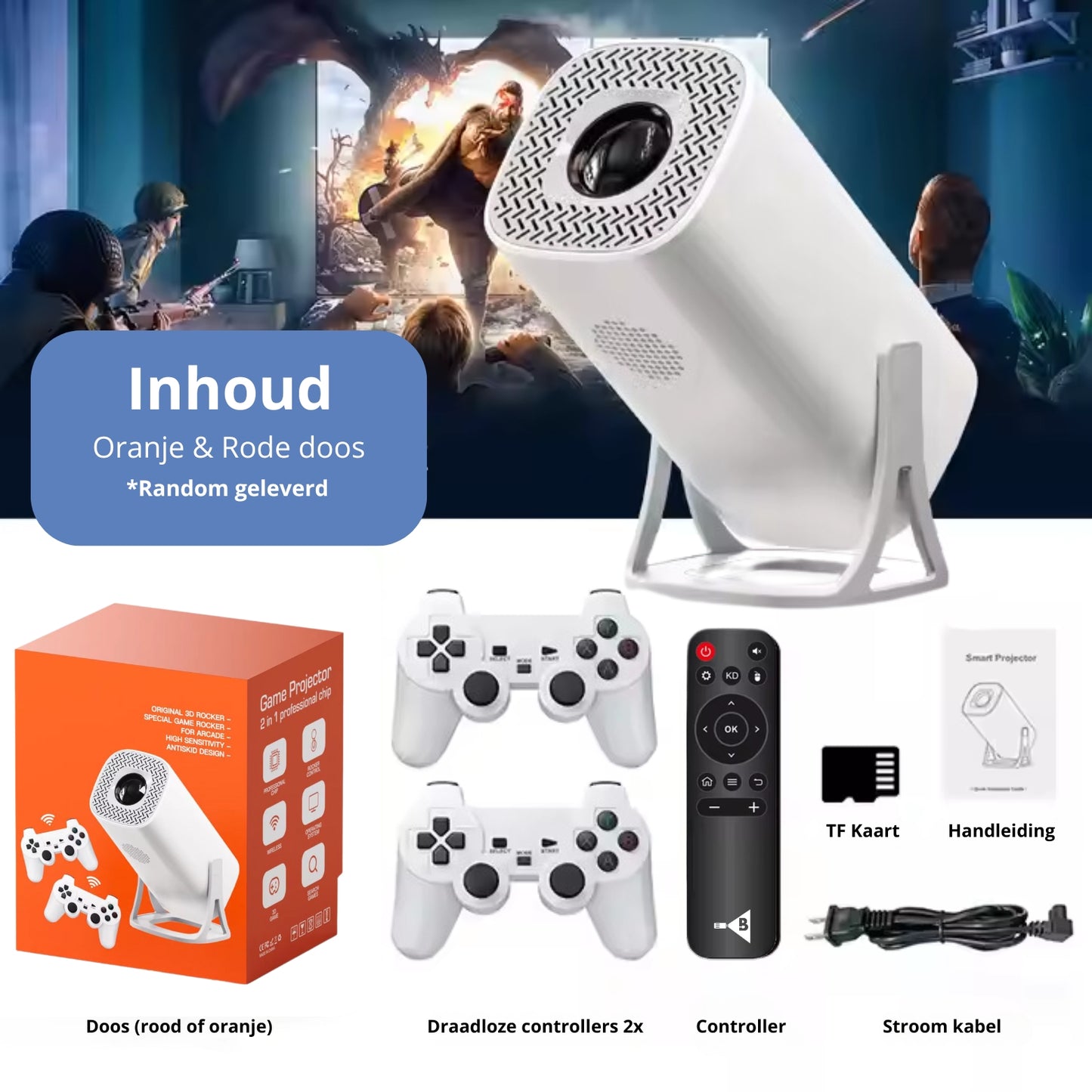 Biemz™ - 180° Draagbare Gaming Projector met WiFi