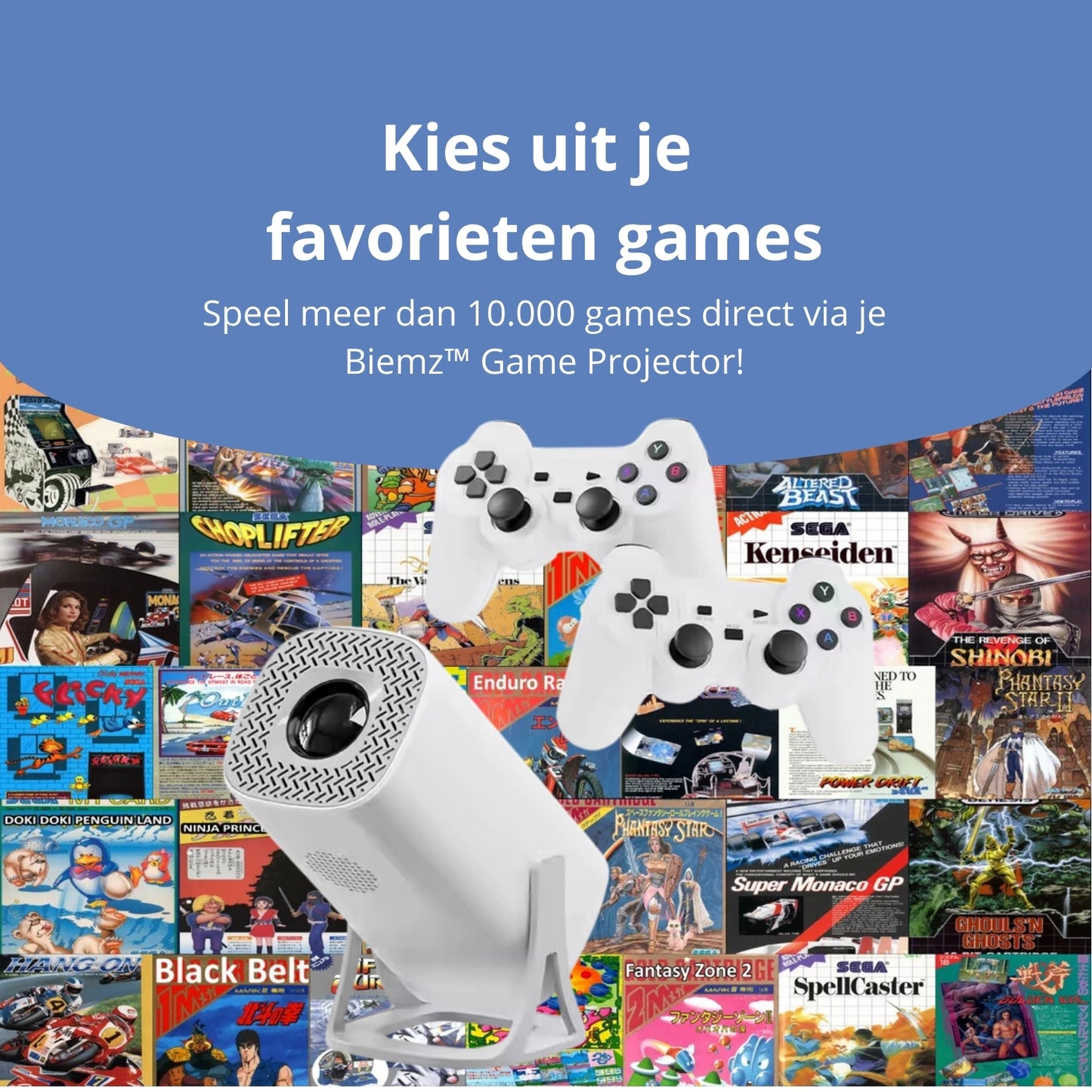 Biemz™ - 180° Draagbare Gaming Projector met WiFi